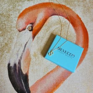 NIB Mevecco Unique Beauty Chain with Initial S Gold Necklace